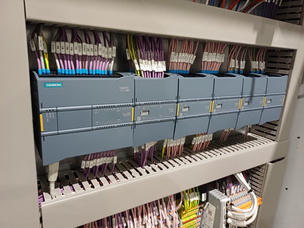 Siemens PLC installation in industrial control panel